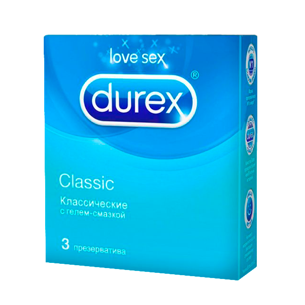 Презерватив из натурального латекса durex classic (3шт в уп)